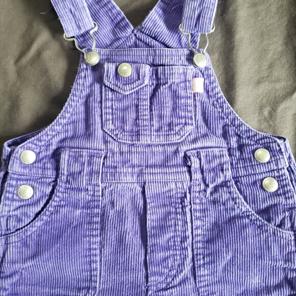 Vintage Sears Embroidered Overalls Floral Purple Corduroy Adjustable Straps 18m - Picture 5 of 8